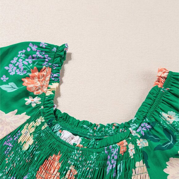 B257 Beautiful green floral midi - Picture 10 of 14